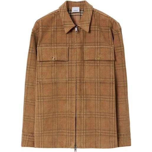 Burberry giacca-camicia a coste - marrone