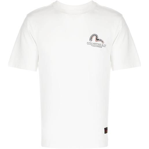 EVISU t-shirt con stampa seagull - bianco