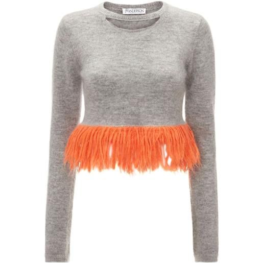 JW Anderson maglione con frange - grigio