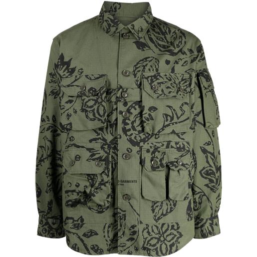 Engineered Garments giacca a fiori explorer - verde
