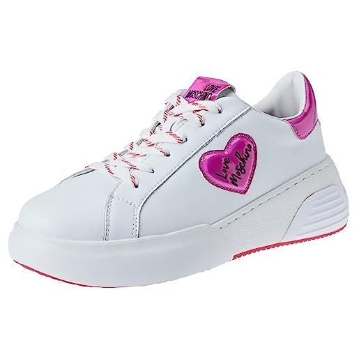 Love Moschino sneakers donna, bianco rosa, 36 eu