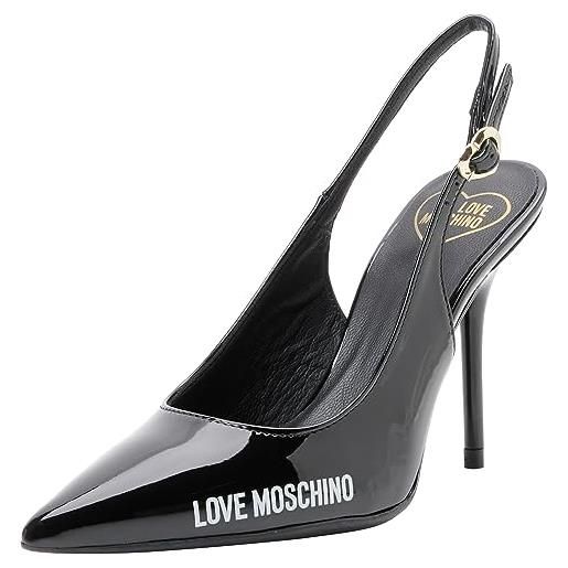 Love Moschino sandalo tacco donna, nero, 37 eu
