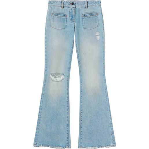 Palm Angels jeans svasati a vita bassa - blu