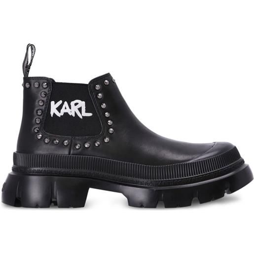 Karl Lagerfeld stivali trekka max con borchie - nero