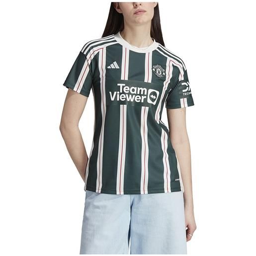 Adidas manchester united fc 23/24 woman short sleeve t-shirt away verde s