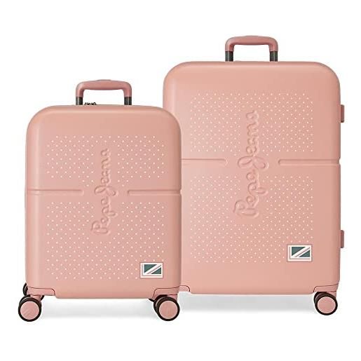 Pepe Jeans laila - set valigie, 48 x 70 x 28 cm, rosa, 48x70x28 cms, set valigia