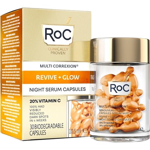 Roc multi correxion revive + glow siero viso notte capsule