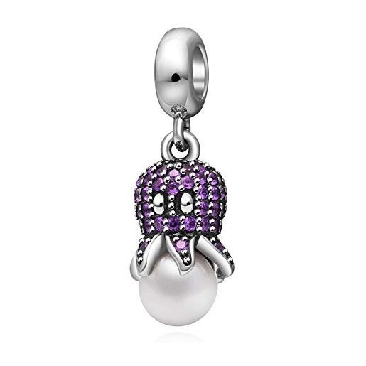 YiRong Jewelry charm a forma di luna in argento sterling 925, a forma di stella, per compleanno, anniversario, per braccialetti pandora, argento sterling argento, senza pietra