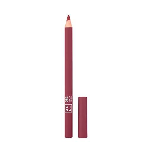 3ina makeup - vegan - cruelty free - the lip pencil 264 - nudo scuro - formula a lunga durata - colori intensi altamente pigmentati - pennello incorporato - tonalità intense e colorate