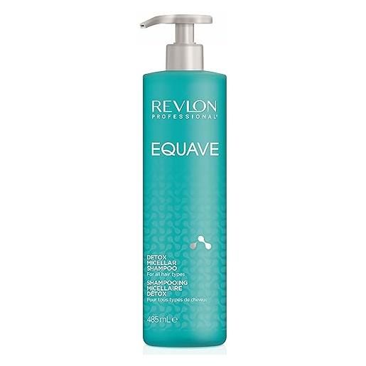 Revlon professional equave detox micellar shampoo for all hair types, shampoo micellare, shampoo detox, detergente, arricchito con cheratina, per tutti i capelli - 485ml