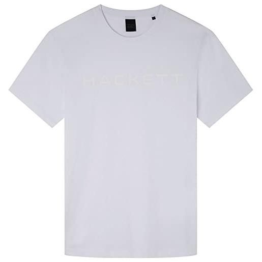 Hackett London essential tee t-shirt, bianco (white), l uomo