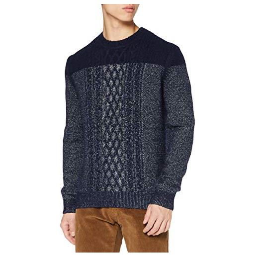 Pierre Cardin aran structure strickpullover maglione, marina, l uomo