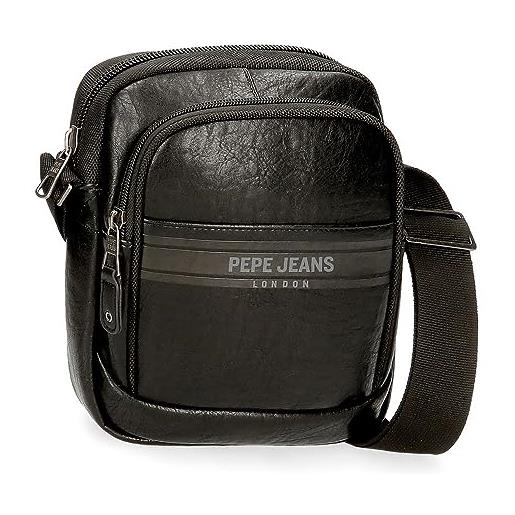 Pepe Jeans horley - borsa messenger da uomo, nero, taglia unica, borsa a tracolla a due scomparti