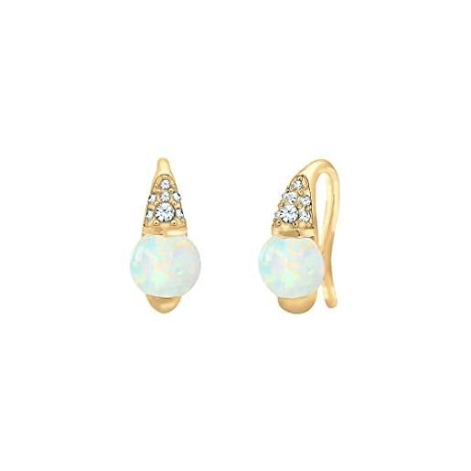 Elli orecchini orecchini Elli premium orecchini pendenti da donna vintage con opale e cristalli in argento sterlino 925