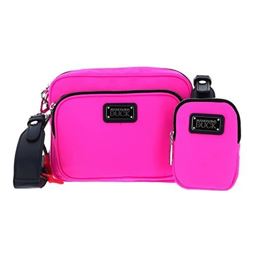 Mandarina Duck style, borsa a tracolla donna, rosa (fluo fuchsia), 21x16x8 (l x h x w)