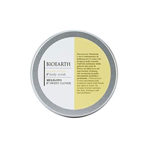 Bioearth bioerath peeling corpo biologico al trifoglio coccole delicate per una pelle morbida e levigata!Per tutti i tipi di pelle, nutriente, con nocciolo di albicocca