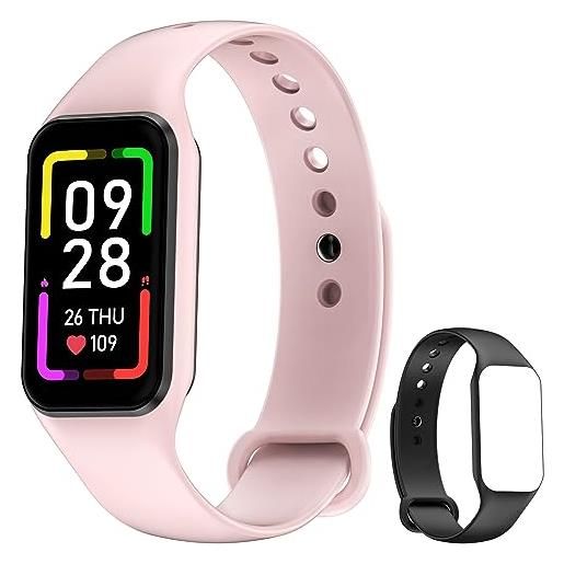 Blackview smartwatch donna, orologio fitness cardiofrequenzimetro/spo2/sonno/contapassi, notifiche smart watch activity tracker per ios android(2 cinturini)
