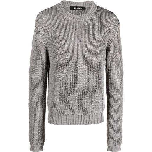 MISBHV maglione a coste con applicazione - grigio