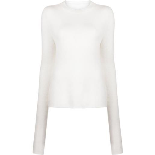 Low Classic maglione semi trasparente - bianco
