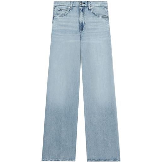 rag & bone jeans a gamba ampia con applicazione - blu