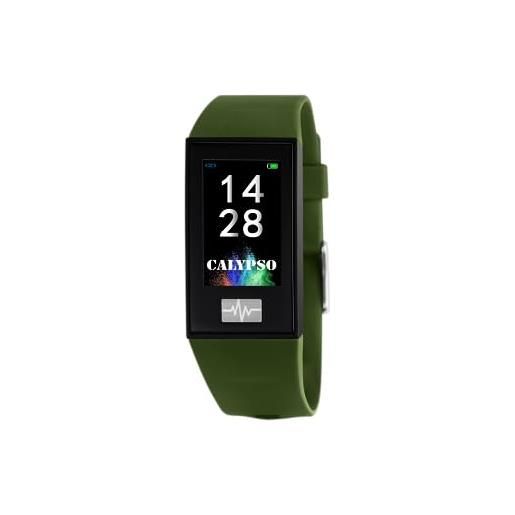 CALYPSO orologio modello k8500 / 8 della collezione smartwatch, cassa digitale 23,80/41,60 mm con cinturino in caucciù verde scuro per uomo k8500/8