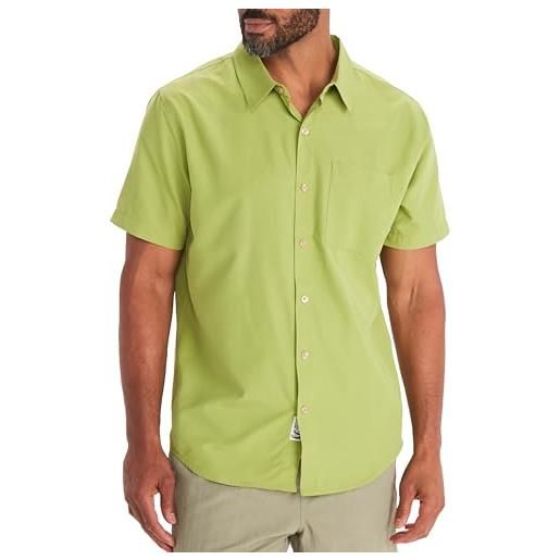 Marmot aerobora-maglietta a maniche corte camicia, verde spinaco, xxl uomo