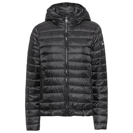 Champion legacy outdoor-small logo hooded giacca imbottita, nero, xxl donna