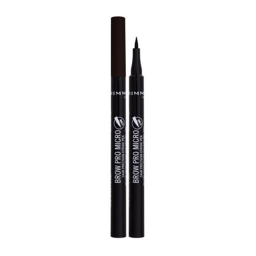 Rimmel London brow pro micro 24hr precision-stroke pen penna per sopracciglia 1 ml tonalità 004 dark brown