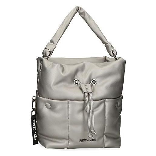 Pepe Jeans bloat borsa a tracolla, 26x31x12 cms, gris