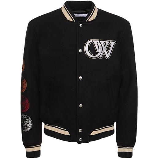 OFF-WHITE giacca varsity cryst moon phase in lana