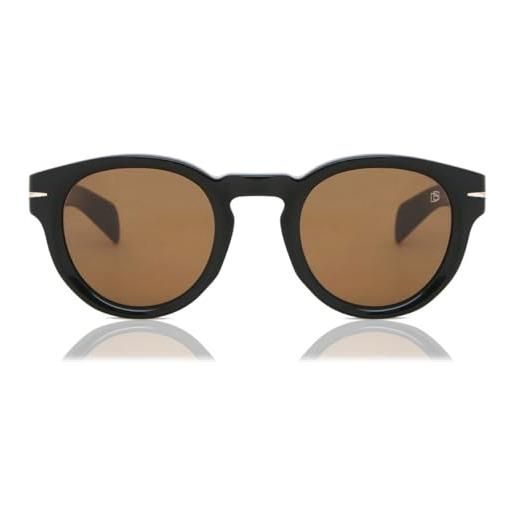 David Beckham dbe db 7041/s 807/70 black sunglasses unisex acetate, standard, 48 occhiali, uomo