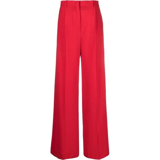 MSGM pantaloni a palazzo con pieghe - rosso