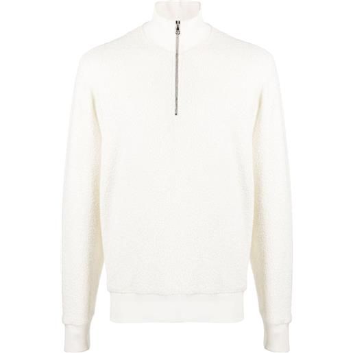 Orlebar Brown maglione isaar con mezza zip - bianco