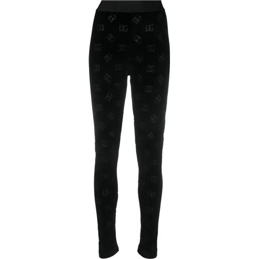 Dolce & Gabbana leggings con logo goffrato - nero