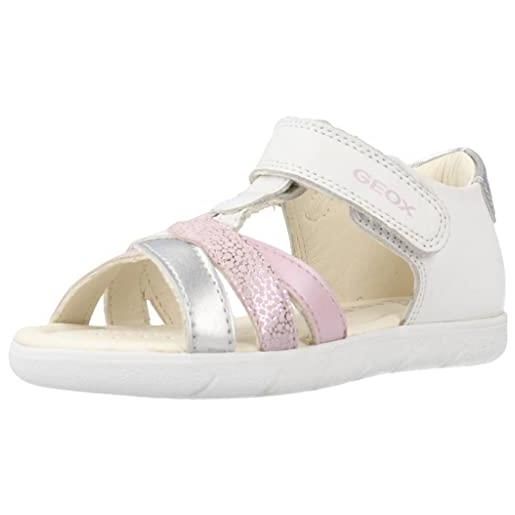 Geox b sandal alul girl, bianco e rosa, 26 eu