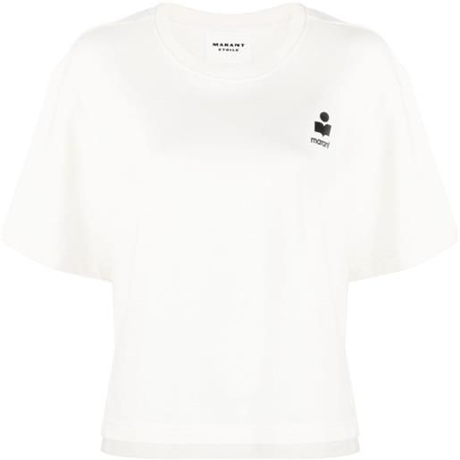 MARANT ÉTOILE t-shirt con logo floccato - bianco