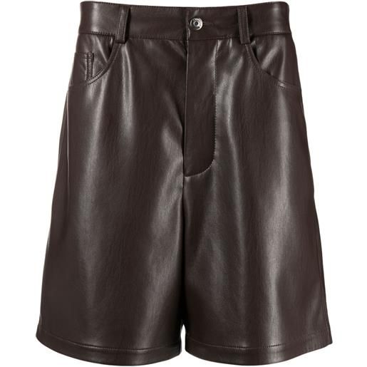 Nanushka shorts al ginocchio novan - marrone