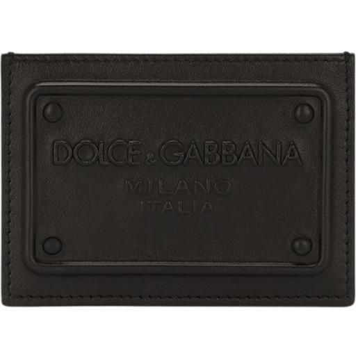 Dolce&Gabbana portacarte in pelle di vitello con logo in rilievo