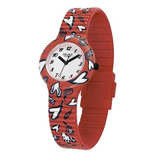 HIP HOP, orologio da donna, collezione heart by heart, orologio con cinturino in silicone stampato, cassa 32 mm, movimento al quarzo 3h miyota 7t35