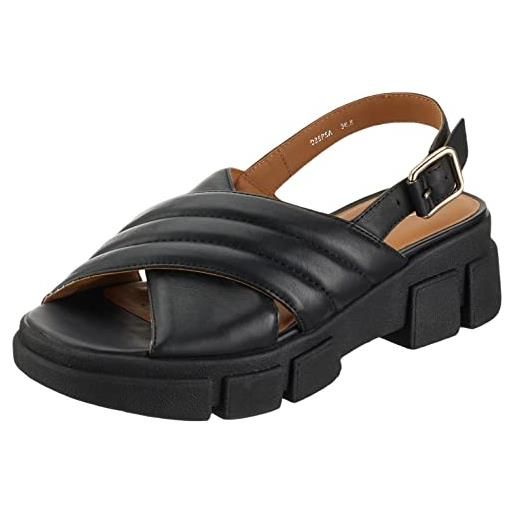 Geox d lisbona, sandal donna, black, 37.5 eu