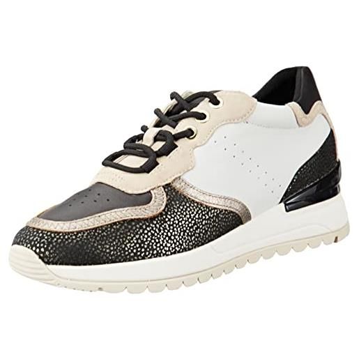 Geox d desya a, sneakers donna, bianco/beige (white/lt taupe), 39 eu