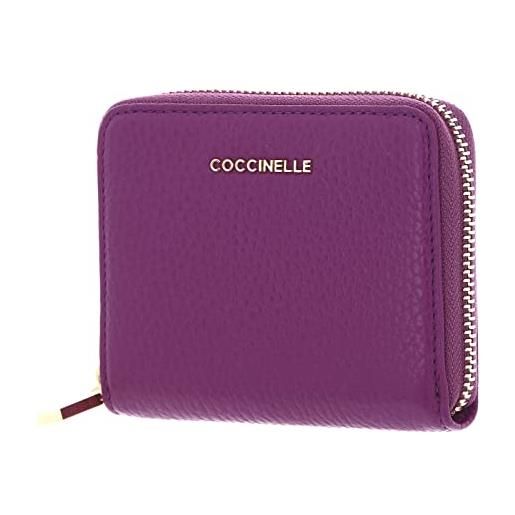 Coccinelle metallic soft leather zip around wallet dahlia