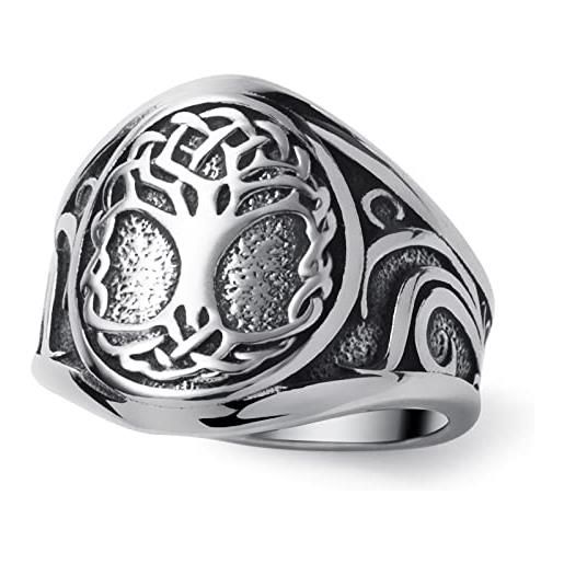 WESTMIAJW anello vichingo da uomo con rune norrene, anello con bussola, in acciaio inox, gioielli q, s, t1/2, v1/2, y, z+1, acciaio inossidabile