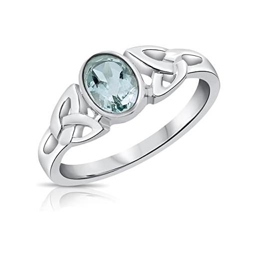 DTPsilver® anello topazio blu - anello nodo donna argento 925 - anello blu topazio - anello nodo argento 925 - pietra naturale topazio azzurro