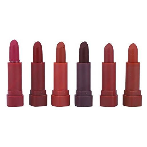 Sonew 6 colori/set rossetto opaco a lunga durata impermeabile naturale profumo di rosa strumento trucco cosmetico labbra per ragazze e donne