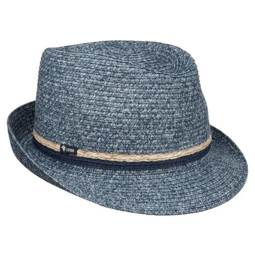 LIPODO cappello di paglia januco trilby donna/uomo - made in italy da giardiniere sole cappelli spiaggia primavera/estate - m (56-57 cm) blu-mélange