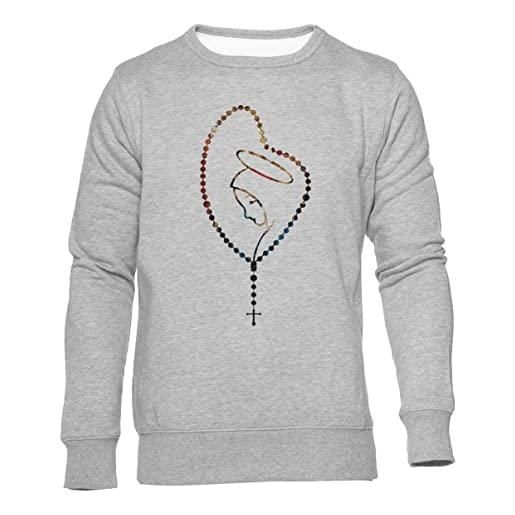 Newtee santo rosario felpa grigia unisex girocollo