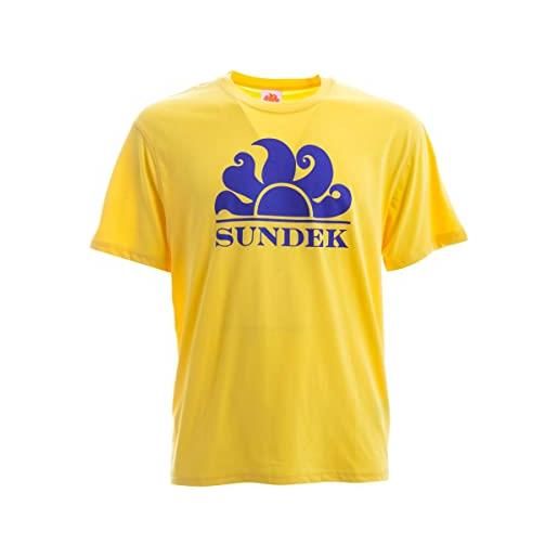 SUNDEK t-shirt gialla girocollo logo