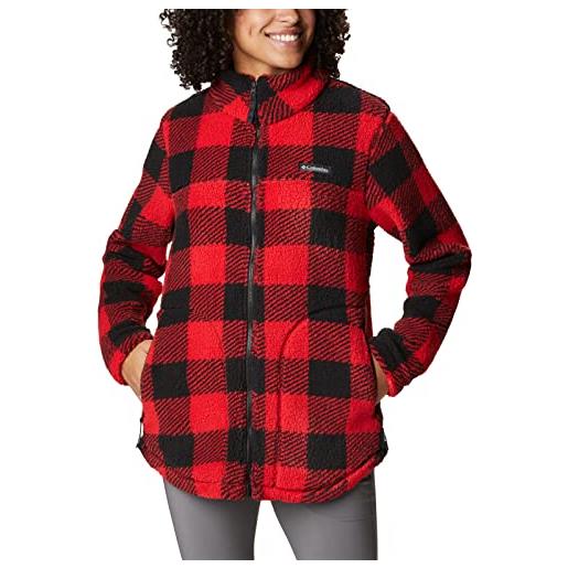 Columbia west bend™ full zip, giacca donna, impresión a cuadros de lirio rojo, 