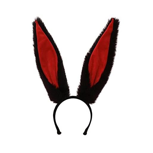 JAWSEU cerchietto per orecchie di coniglio, grandi orecchie da coniglio fascia bianco fascia dei orecchio di coniglio di pasqua orecchie di coniglio accessori per per le donne